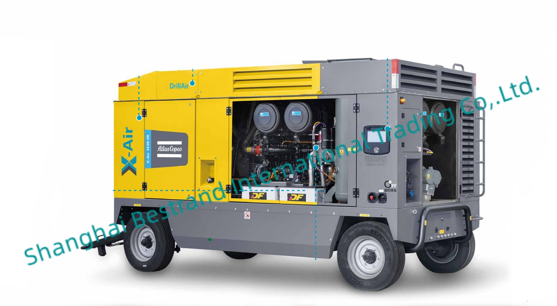 Atlas Copco Diesel Engine Portable Air Compressor X-Air 1280-30
